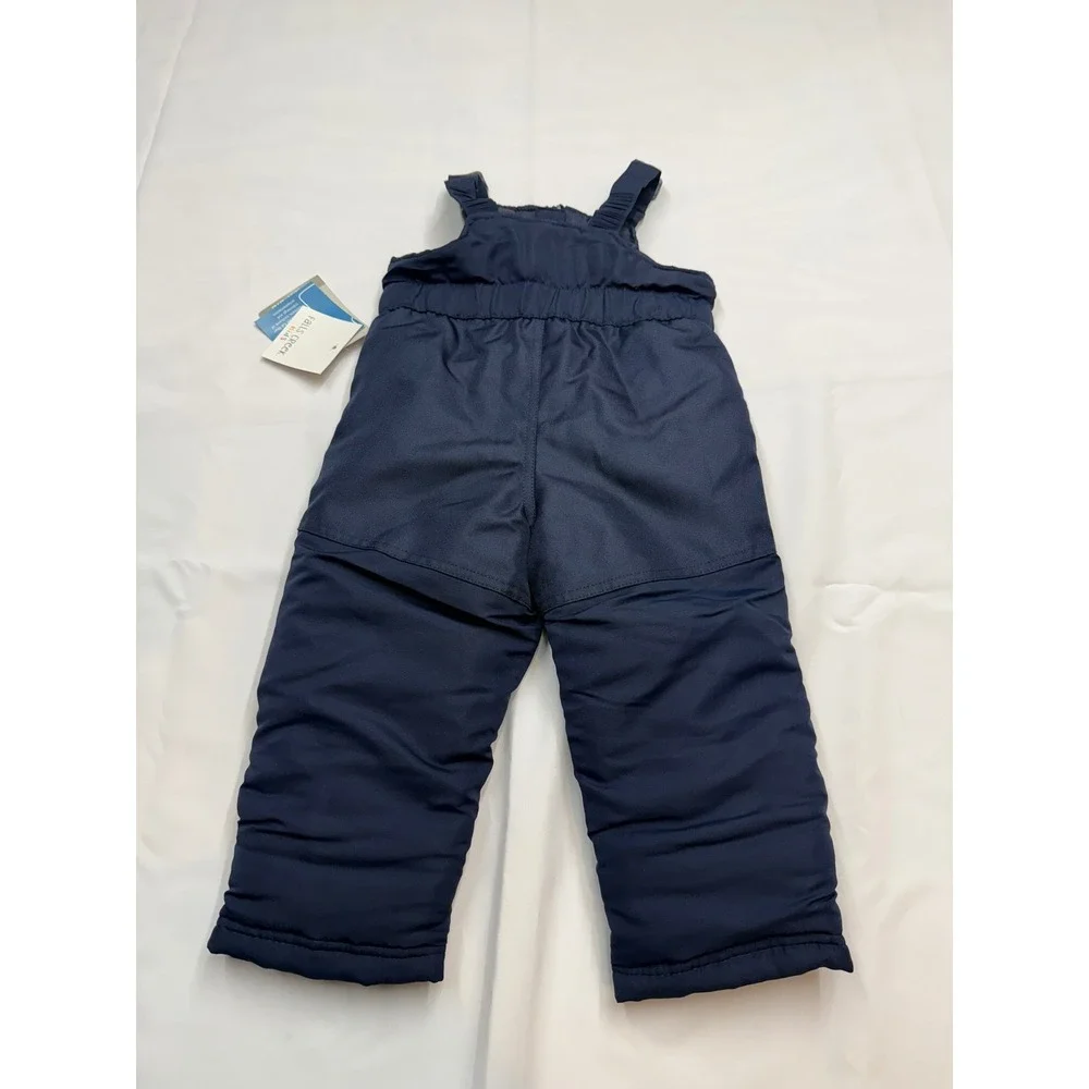 FALLS CREEK $30 New Unisex Kids Navy Blue Adjustable Strap Reinforced Snow Bibs